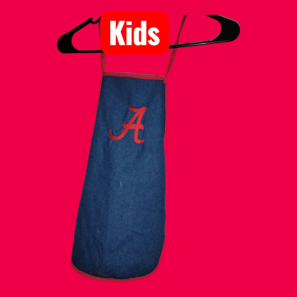 Children's Denim Bib with Red Trim